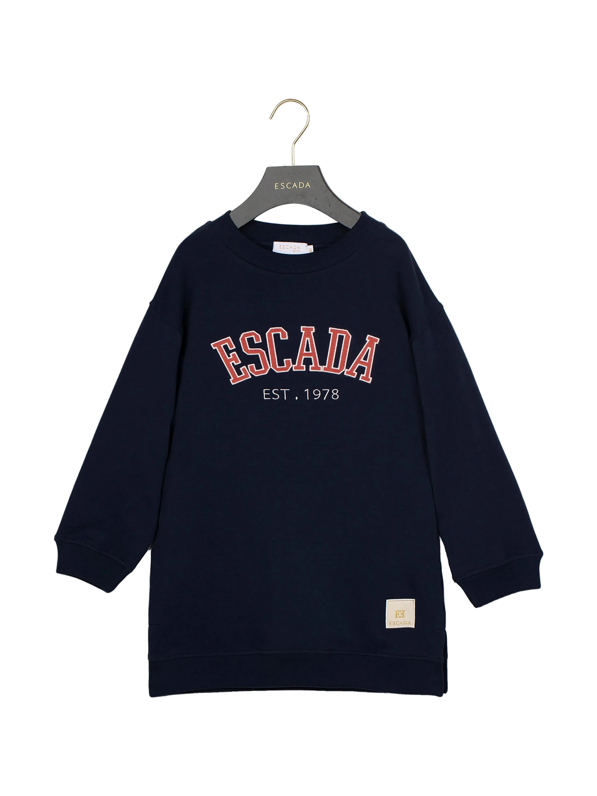 Escada kids Girl Long Sleeve Logo Dress - Navy