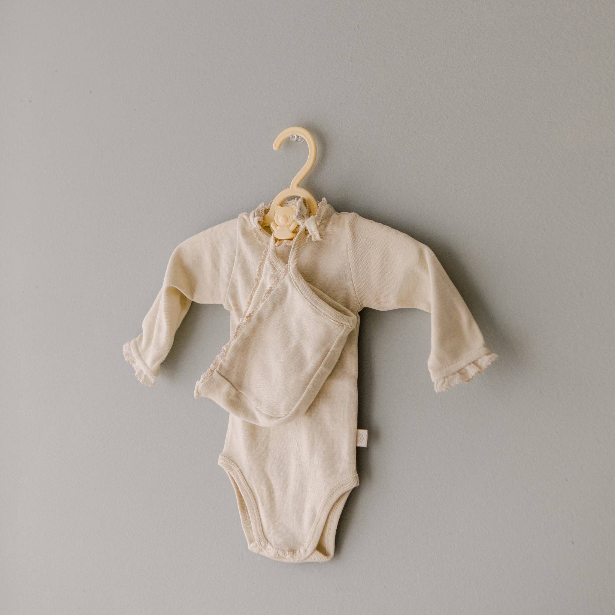Lace Bonnet | Natural: 0-3 mo
