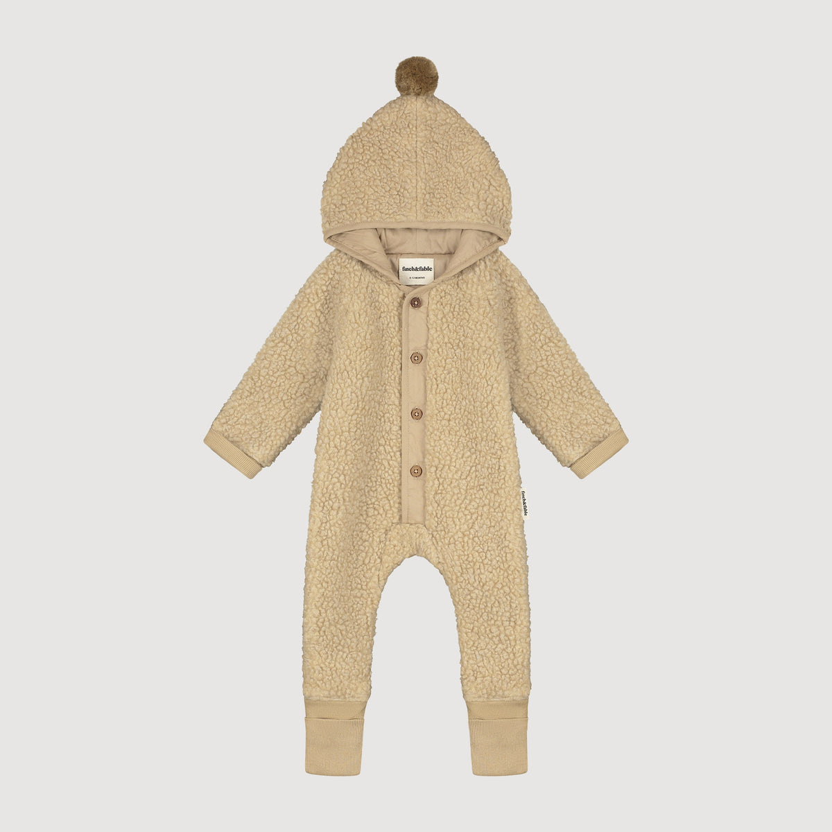 Finch and Fable kids Sherpa Babysuit - Sand - alternate view