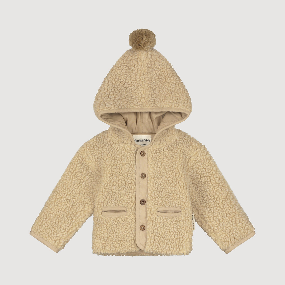 Finch and Fable kids Wool Sherpa Jacket - Soft Sand