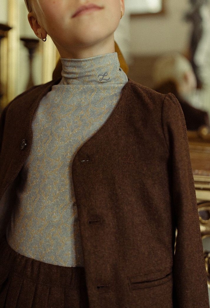 Brown Mosaic Lined Blazer - L By Ladida
