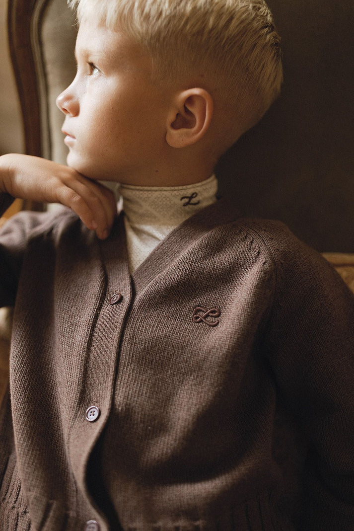 Brown Textured Cardigan - L By Ladida