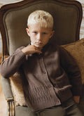 Brown Textured Cardigan - L By Ladida