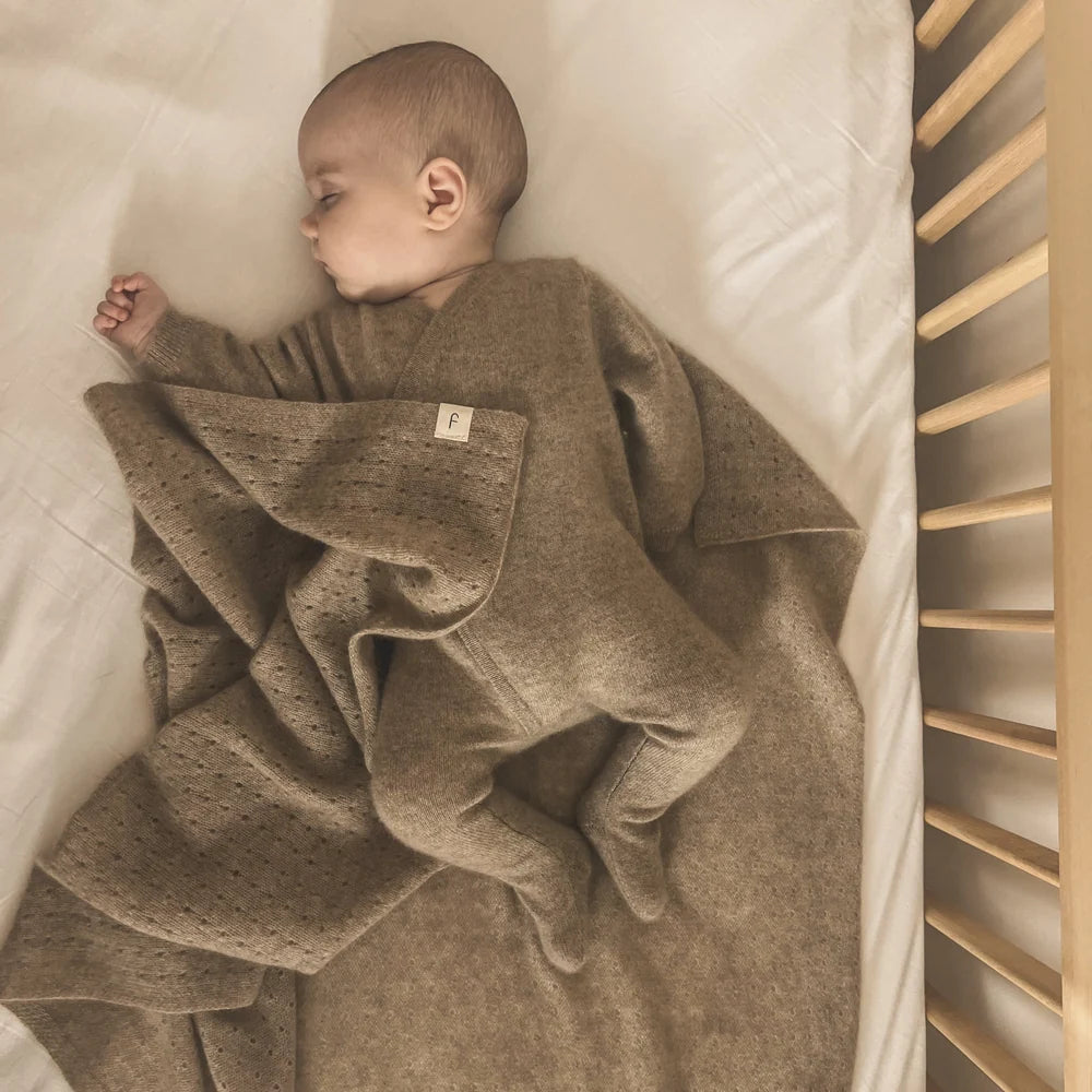 The Oatmeal Pointelle Blanket Cashmere