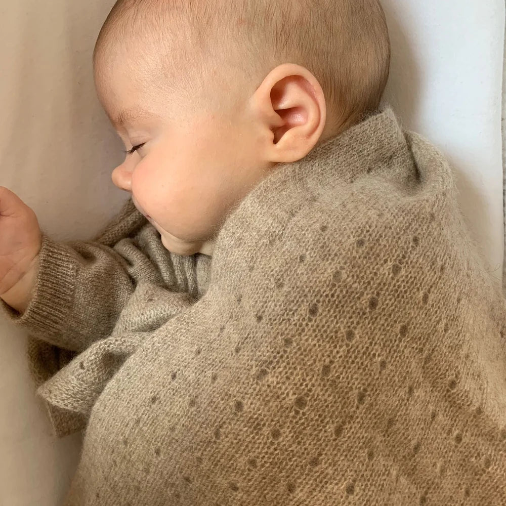 The Oatmeal Pointelle Blanket Cashmere