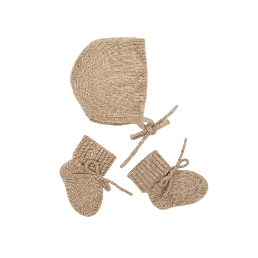 The Oatmeal Pointelle Bonnet Cashmere