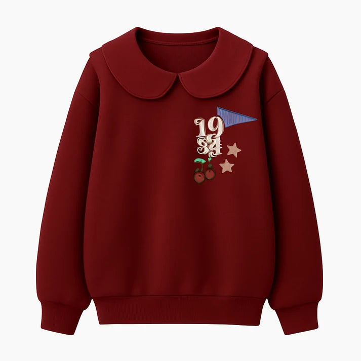 Patchwork Collared Sweatshirt - 1984