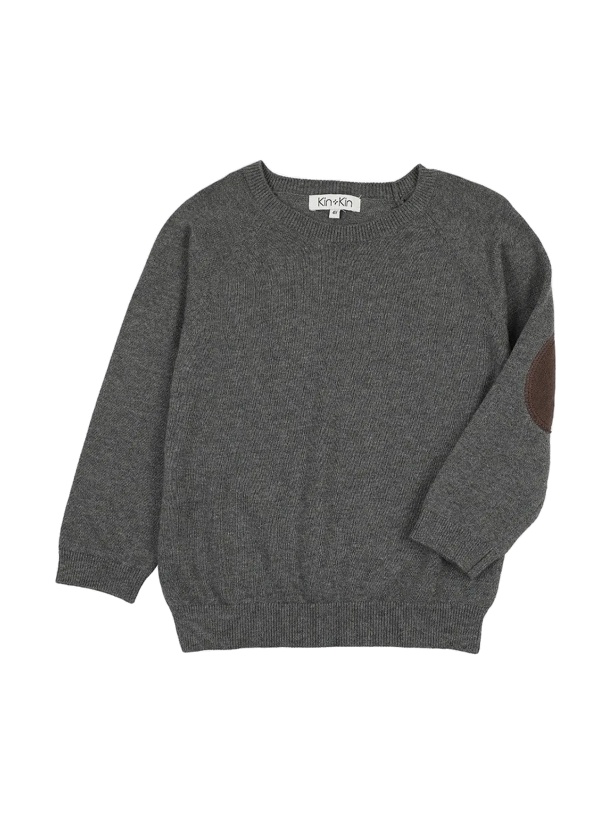 Kin and Kin Boys Patch Sleeve Sweater Grey
