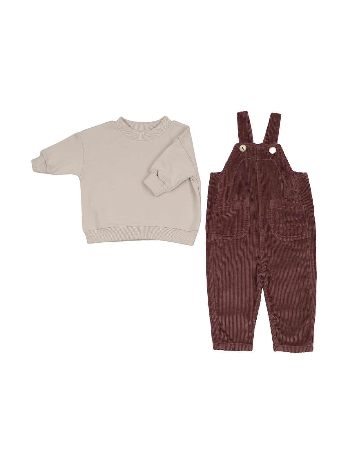 Kin and Kin kids Corduroy Overall Set – Mauve