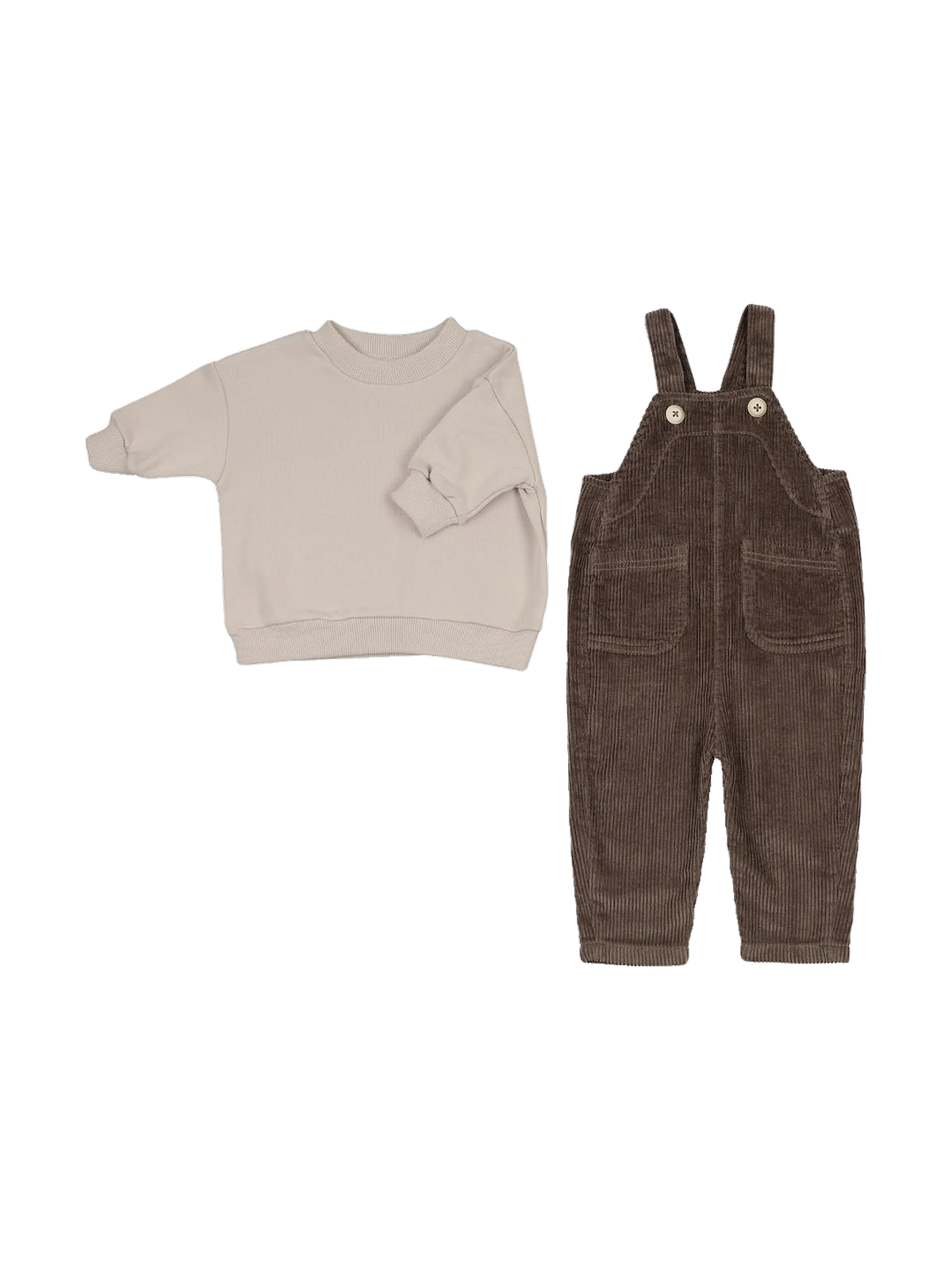 Kin and Kin kids Corduroy Overall Set – Umber, view 2