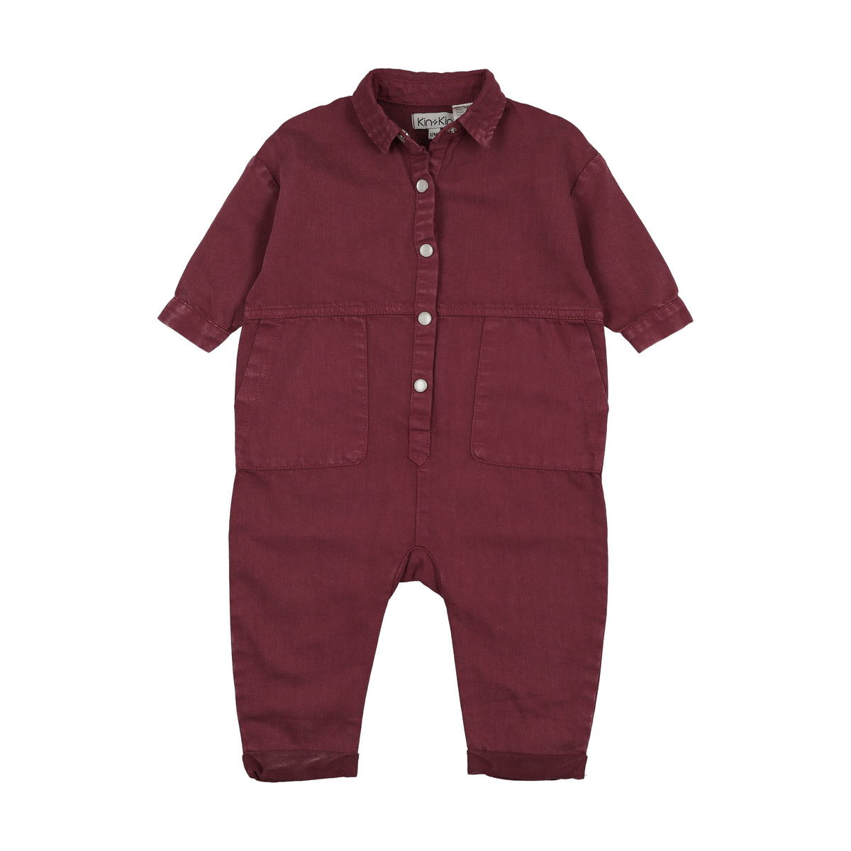 Boys Romper – Washed Burgundy