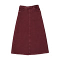 Denim Maxi Skirt – Washed Burgundy - Kin and Kin