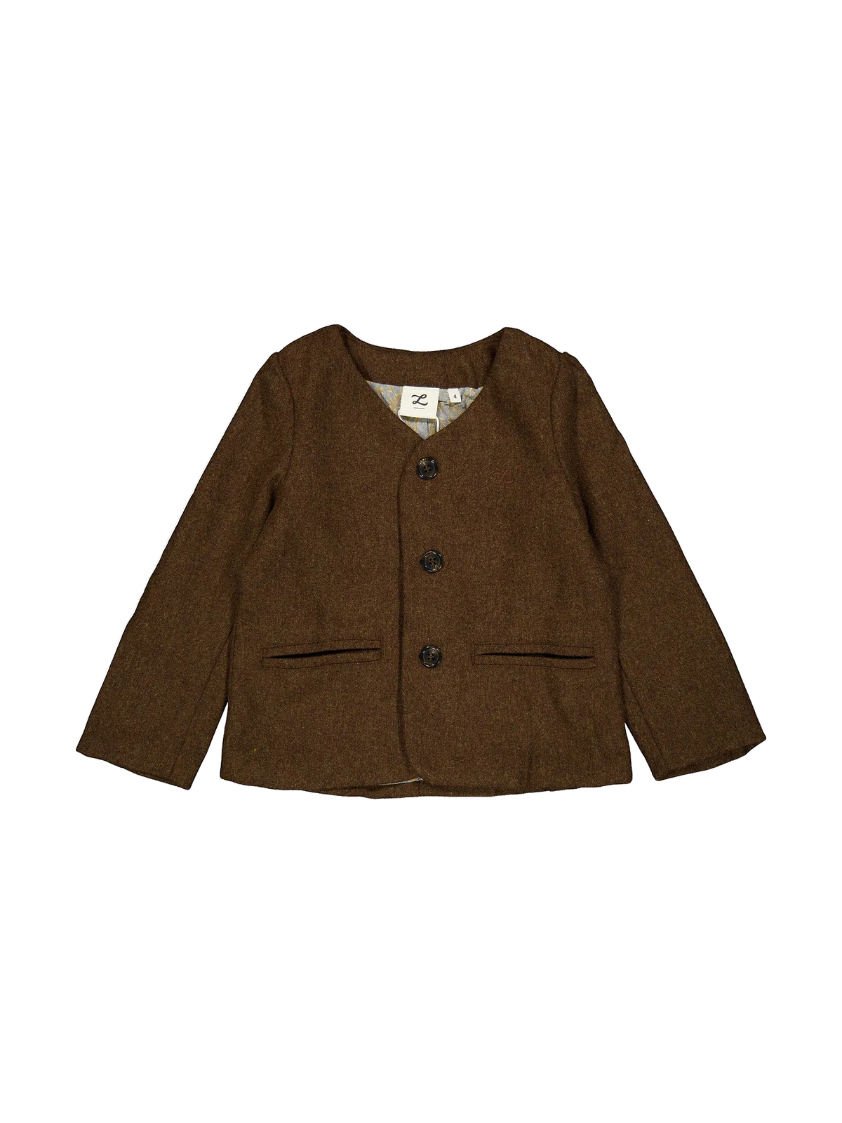 L by Ladida kids Brown Mosaic Lined Blazer