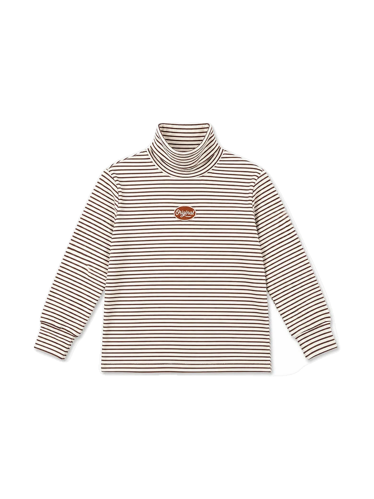 L by Ladida kids Brown Stripe Oversized Turtleneck