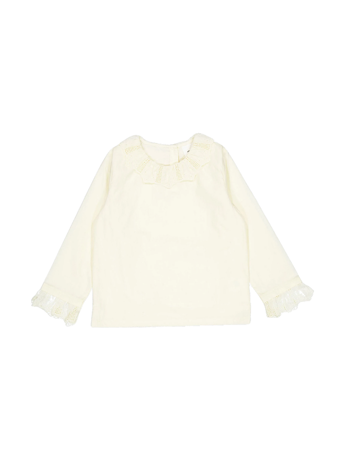 L by Ladida kids Cream Eyelet Trim Blouse