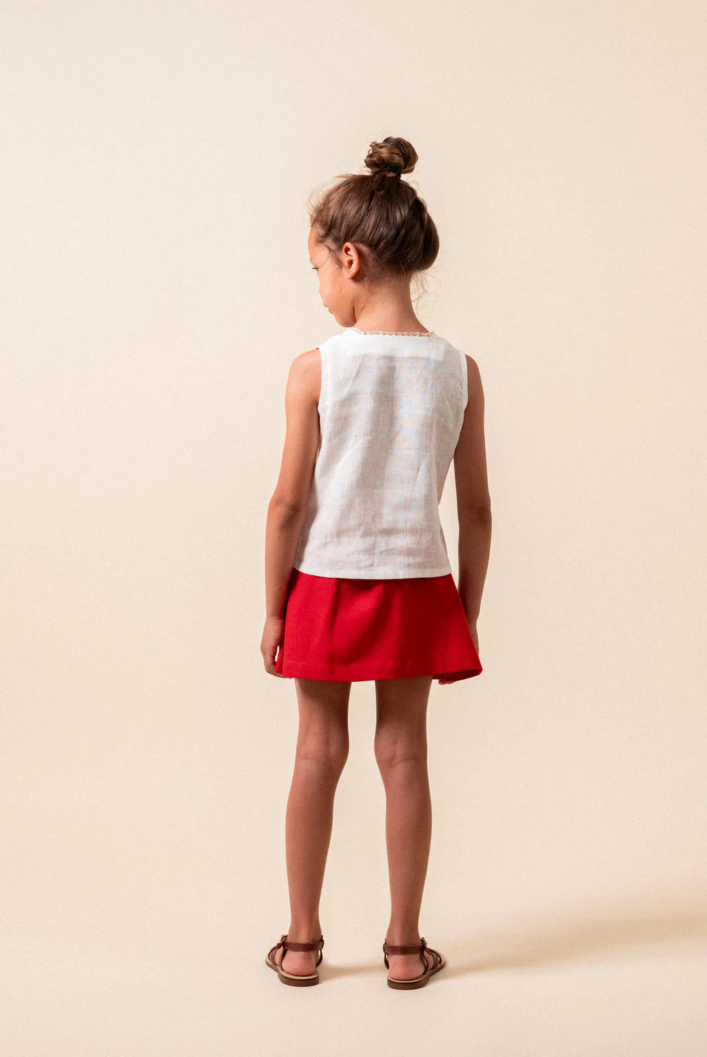 Linen embroidered top girl