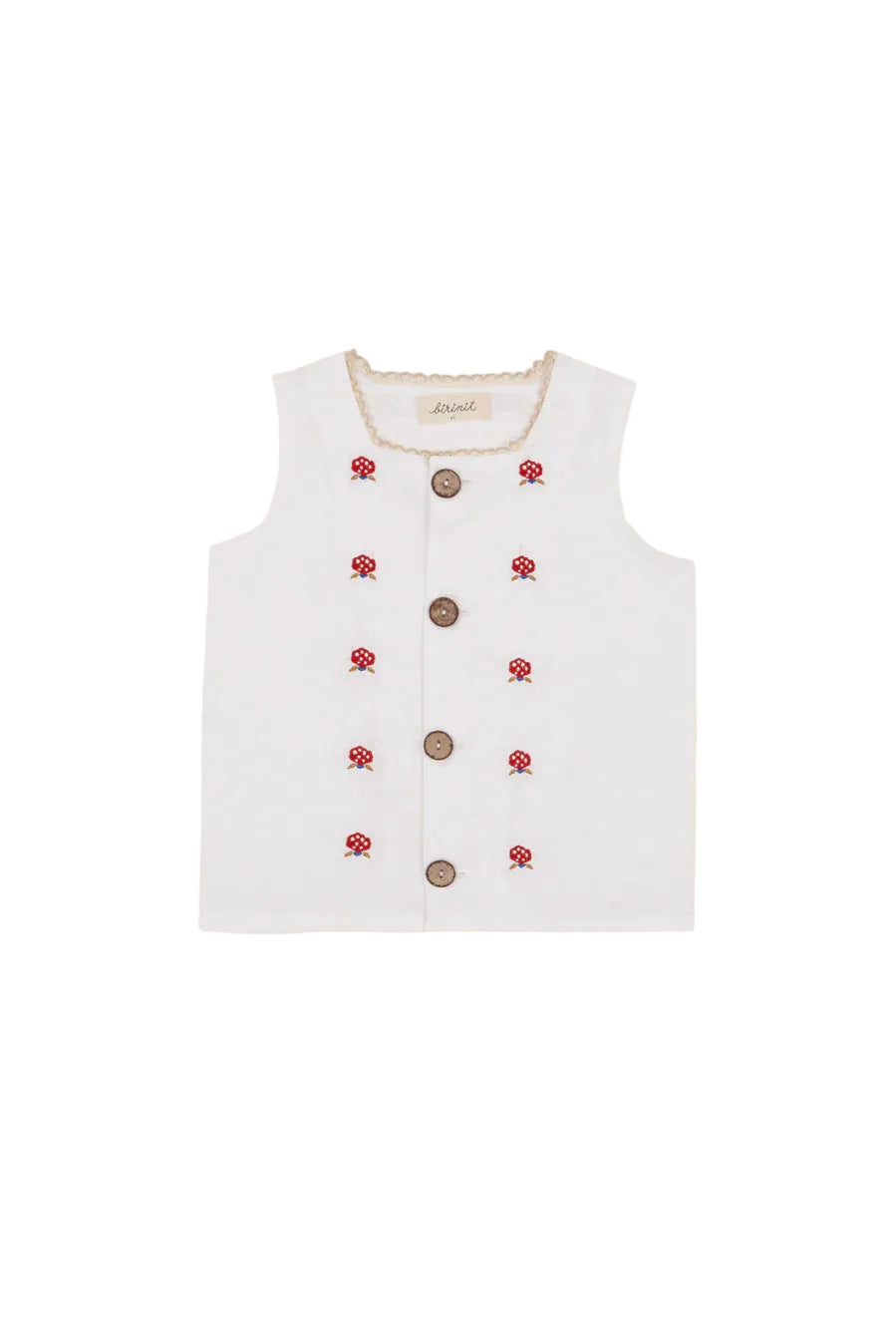 Linen embroidered top girl