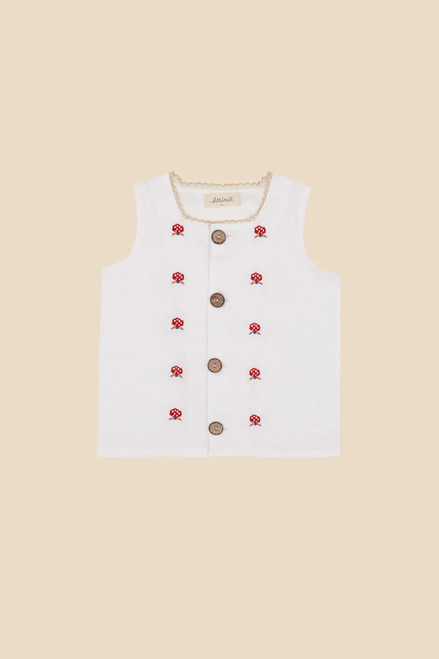 Linen embroidered top girl