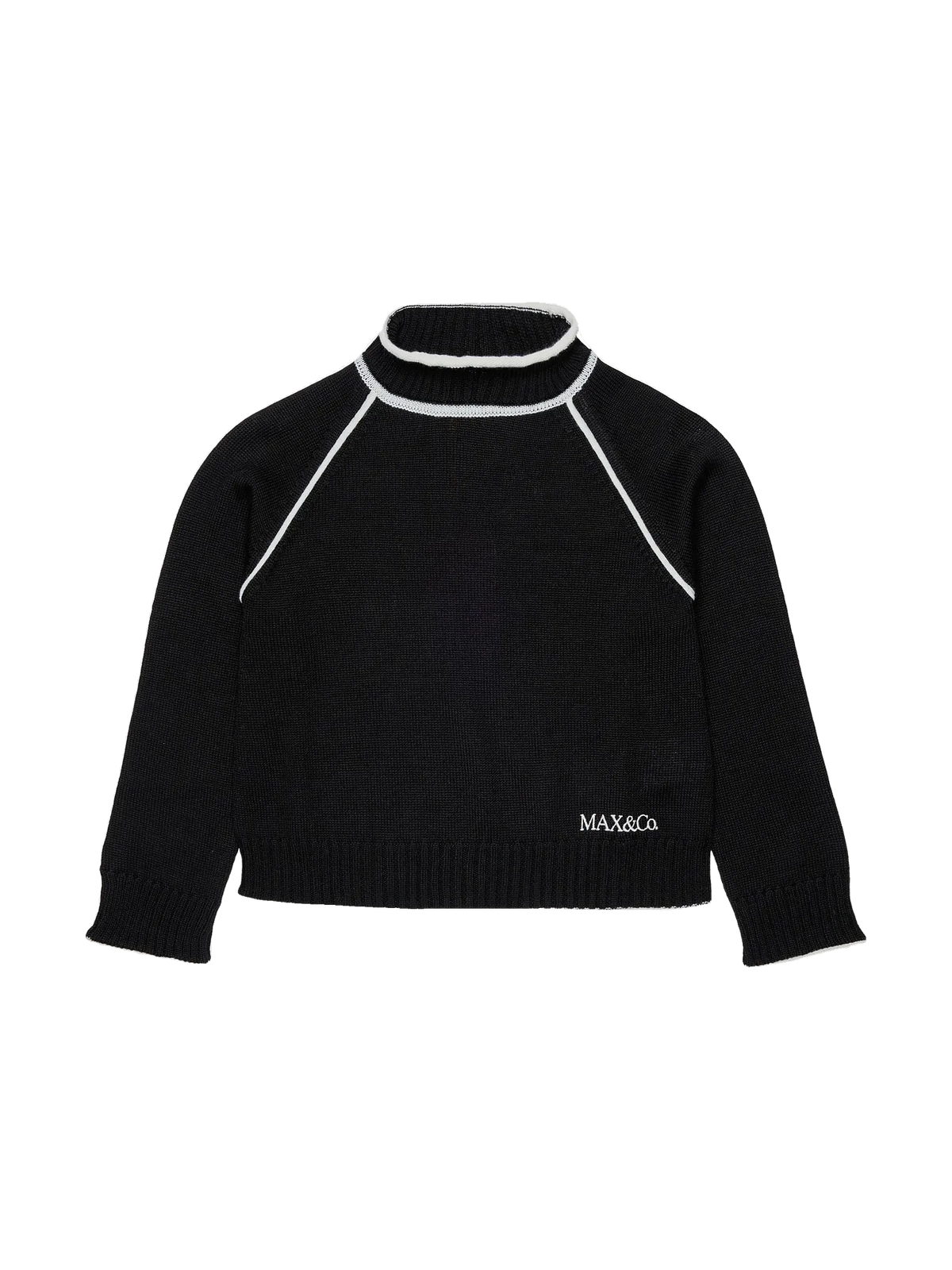 Max & Co kids Ribbed Turtleneck with Contrast Stitching