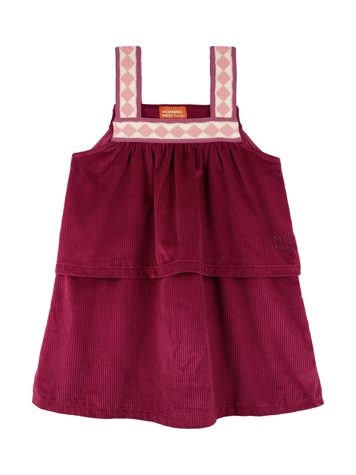 Morning Mess Therapy kids Cristina Dress - Magenta Corduroy