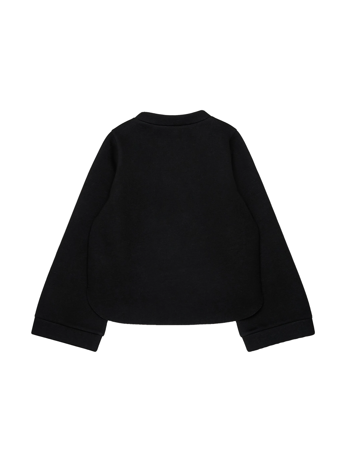 N. 21 kids Neoprene Hi Lo Sweatshirt With Blue Stripe Lining - Black, view 2