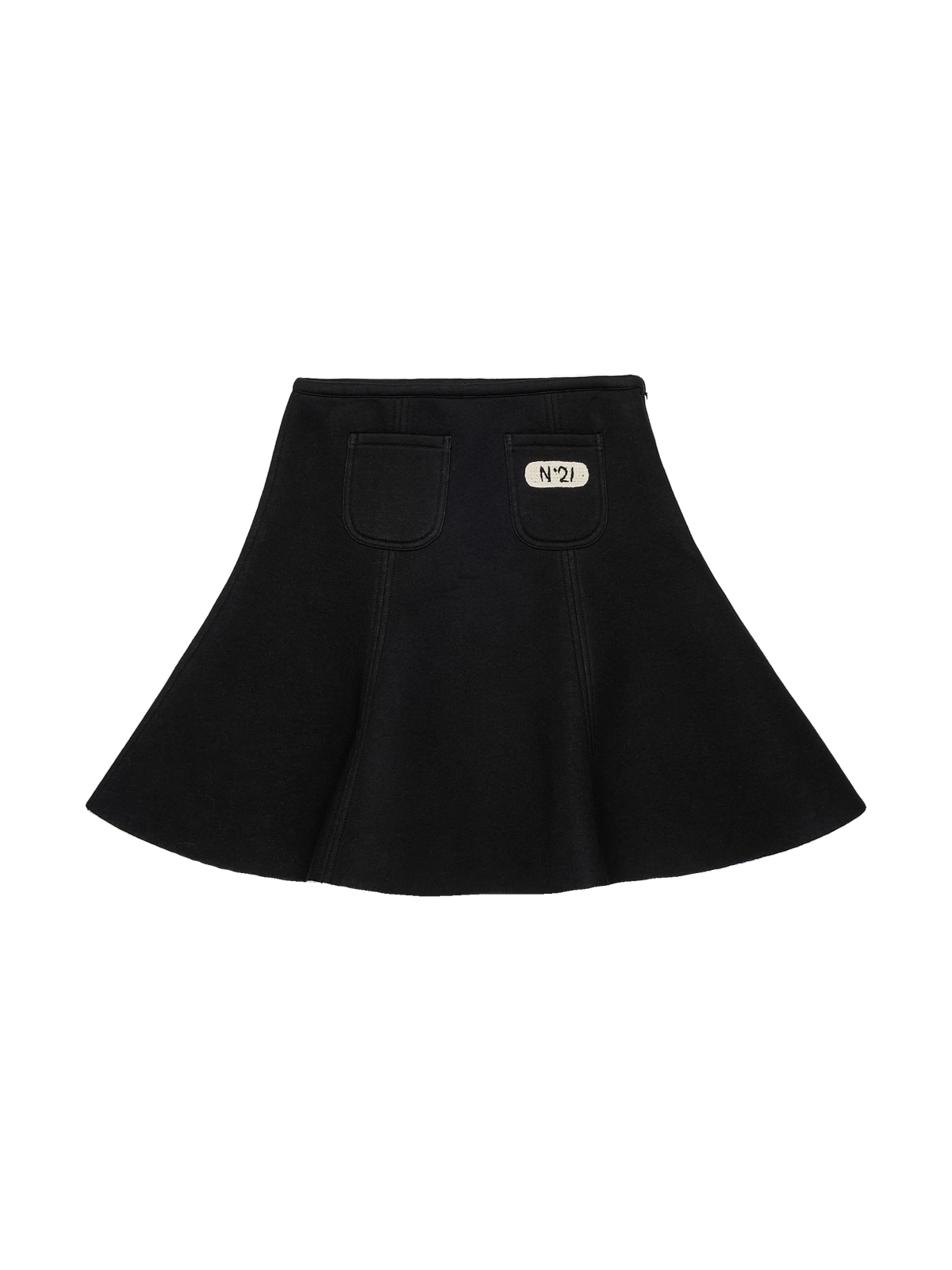 N. 21 kids Neoprene Skirt With Small Crochet Logo Patch - Black