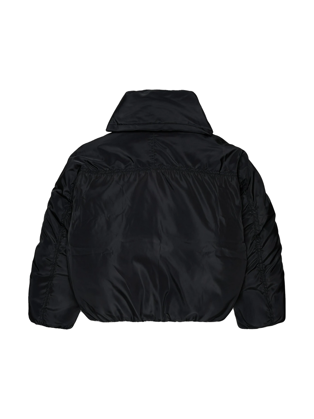 N. 21 kids Short Puffer Jacket with Attached Scarf - Black, view 2