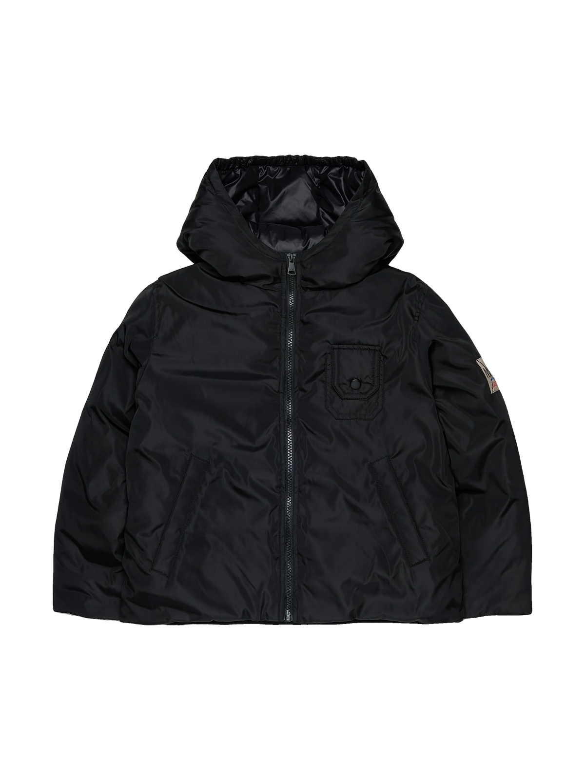 N. 21 kids Short Puffer Jacket with Hood - Black