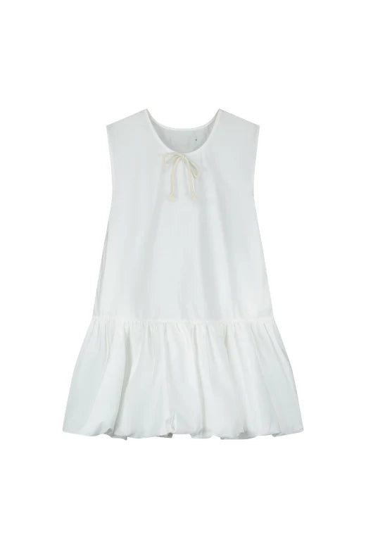 Bubble Apron Dress White