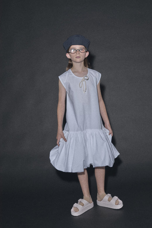 Bubble Apron Dress White