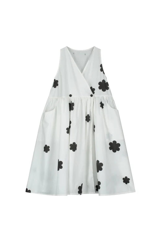 Coral Reef Apron Dress In Black White Print