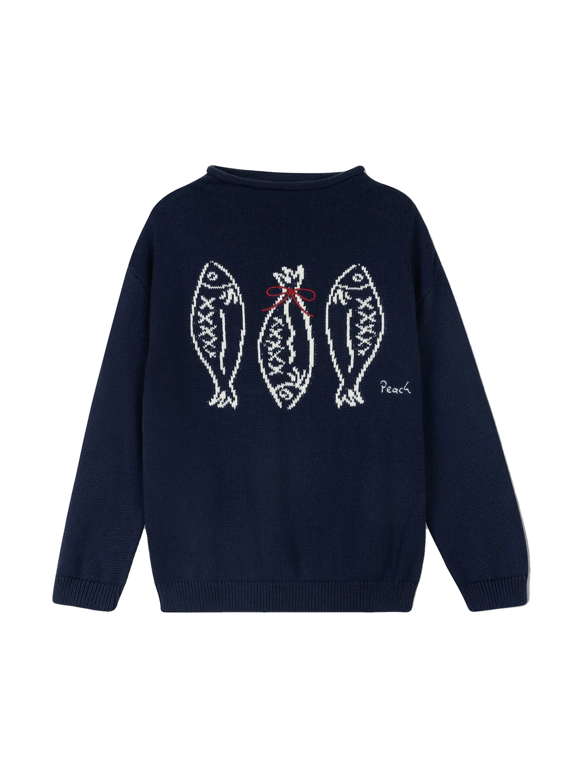 Peach Kids Girls Fish Sweater