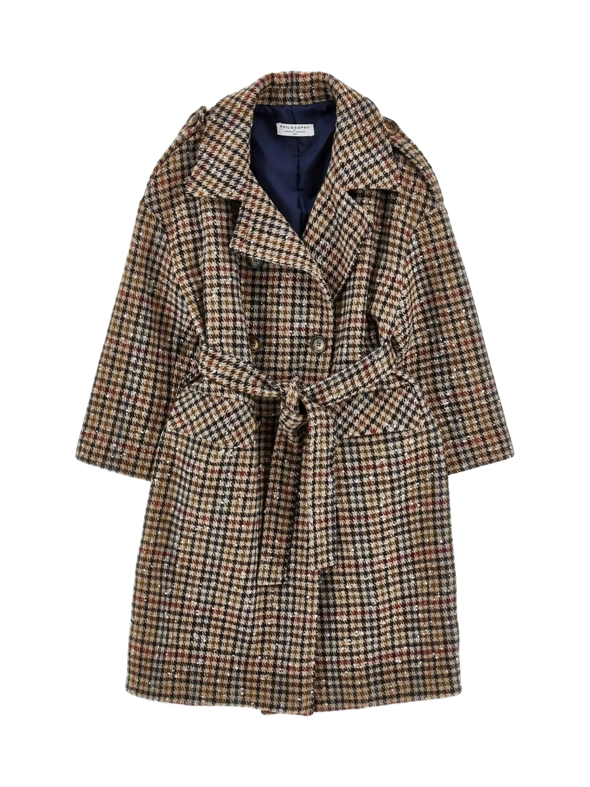 Philosophy kids Houndstooth Trenchcoat - Multicolor