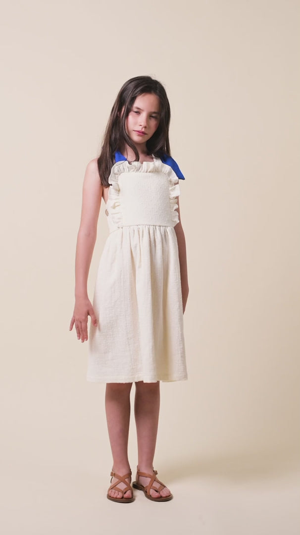 Plumetis cobalt blue midi dress girl