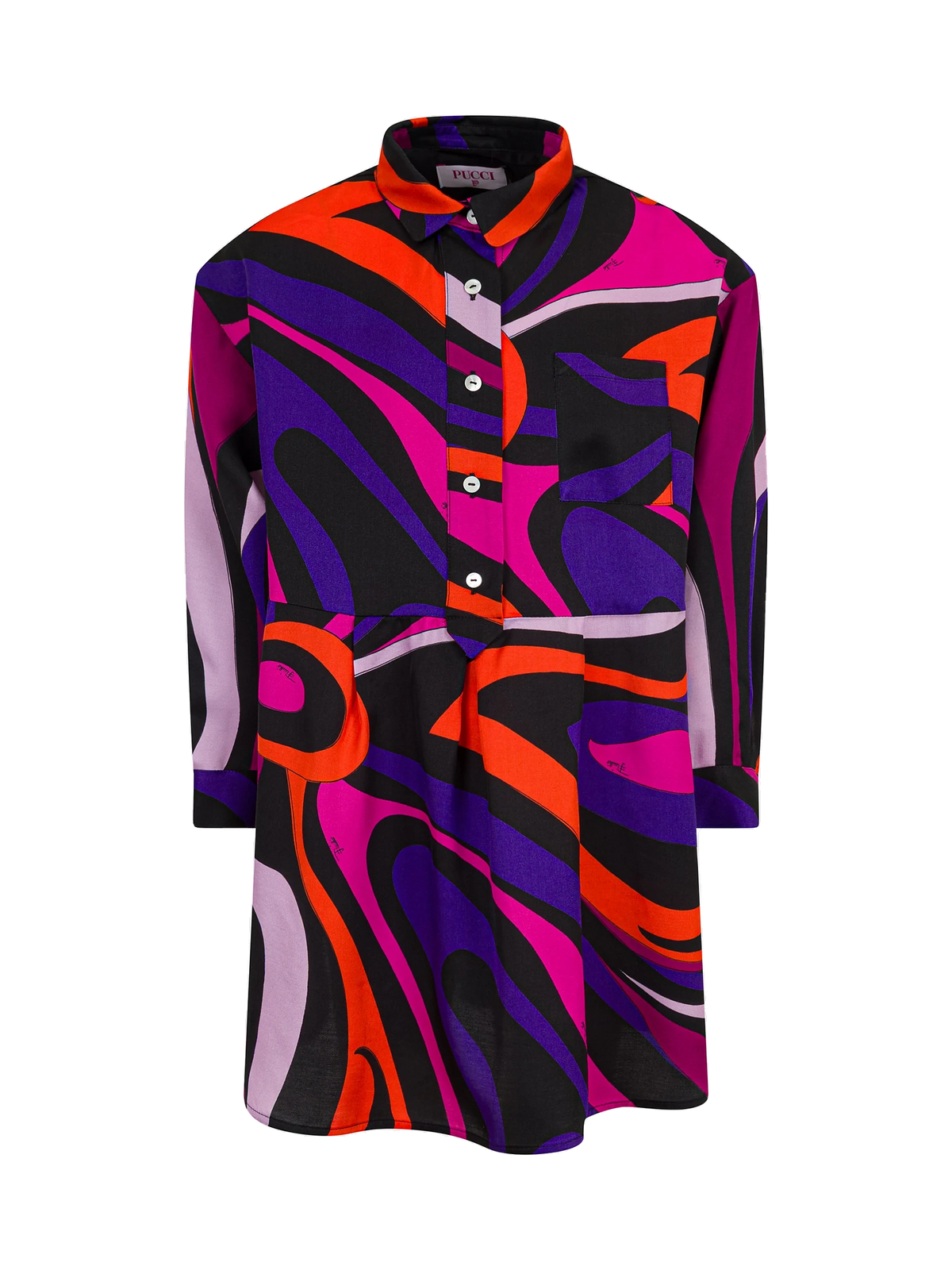 Pucci kids Woven Shirt Dress - Fuchsia Print