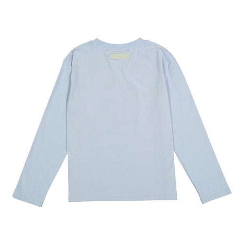 ELS2640 Light Blue Puff Logo Boxy Tee