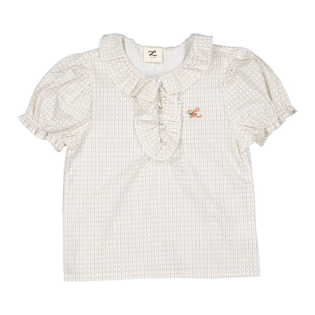 Diamond Stripe Short Sleeve Blouse