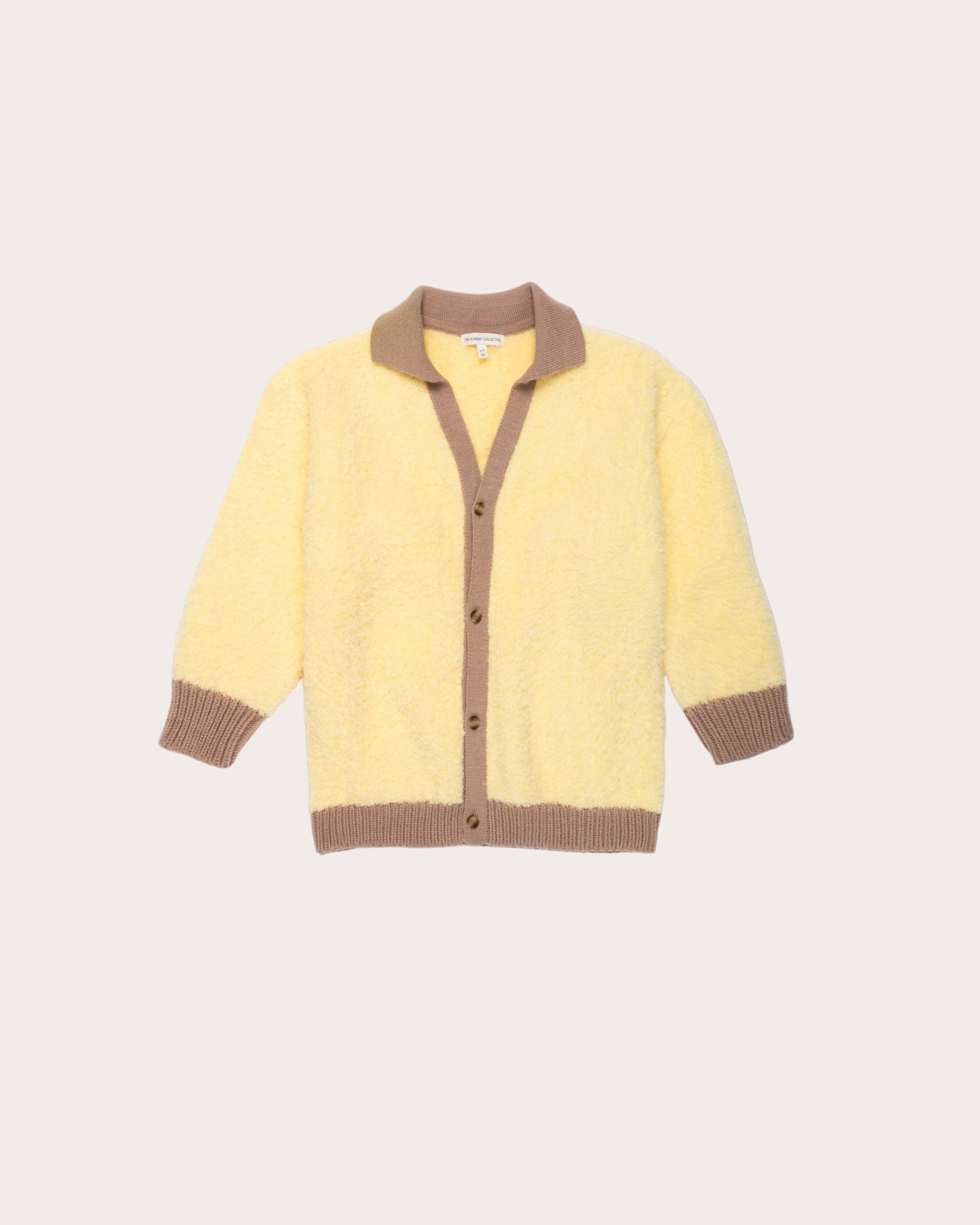 Fw25k7215 The Sunday Collective collared classroom cardigan in mixed yarn