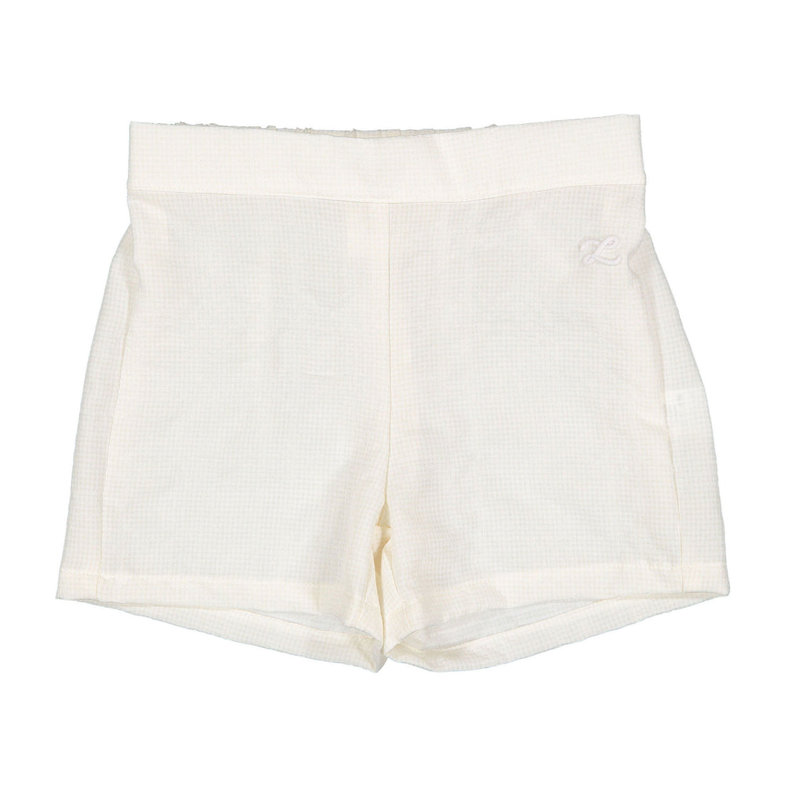 Cream Gingham Shorts