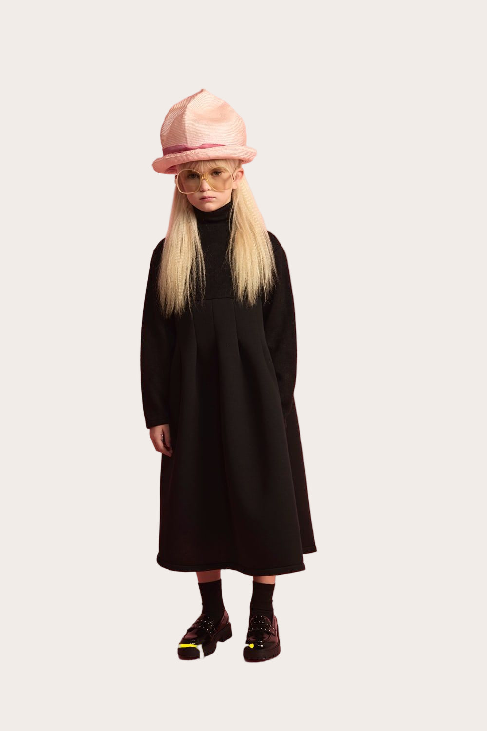 K018 Little Creative Factory neoprene turtleneck dress