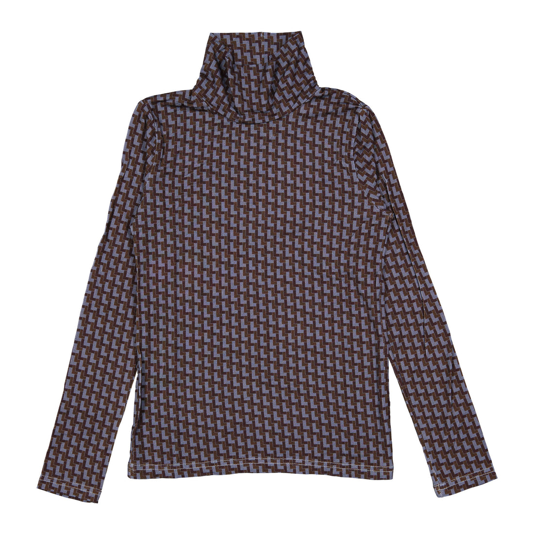 LBL67 Ladida - Jersey de cuello alto con estampado personalizado y tonos marrones