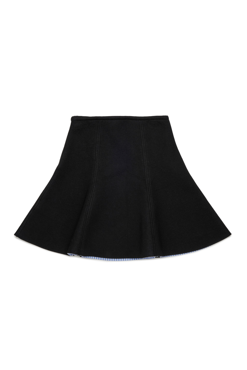 NEOPRENE SKIRT WITH SMALL CROCHET LOGO PATCH - BLACK