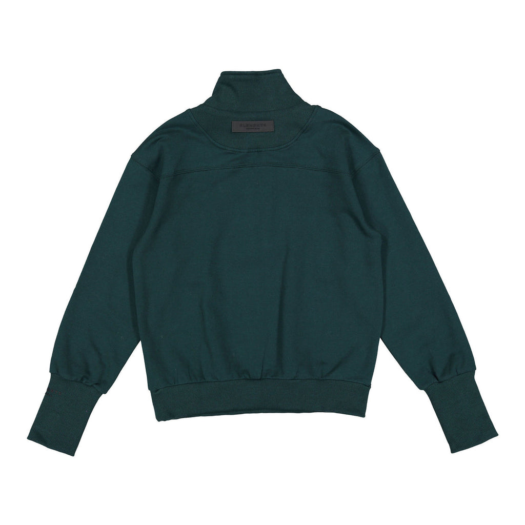 Elw114 emerald green polo half zip sweatshirt