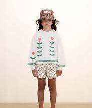 Red Roses Graphic Sweatshirt Off White
