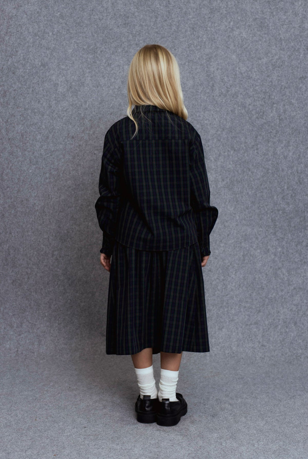 Unlabel RAVI Girls Green Checks Skirt