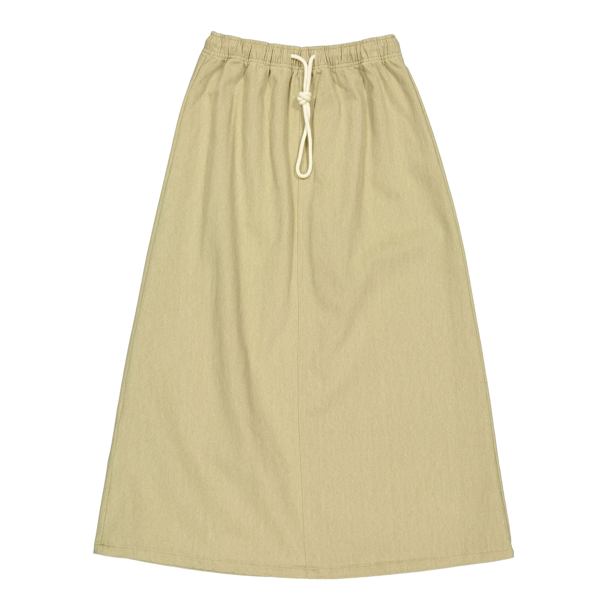 ELS2620 Washed Taupe Denim Drawstring Skirt