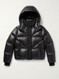Teen Shiny cropped Bomber - Black
