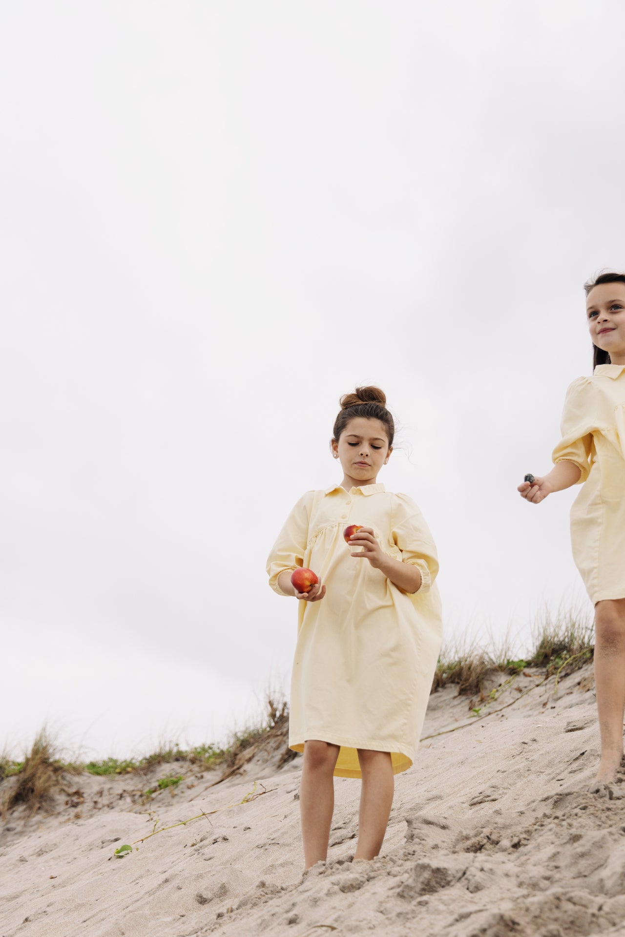 DENIM LONG SLEEVE SHIRT DRESS YELLOW DENIM