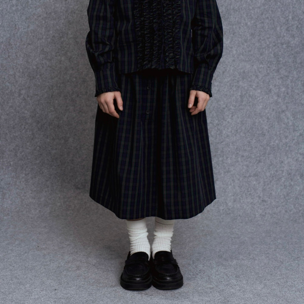 Unlabel RAVI Girls Green Checks Skirt