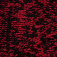HALF BUTTONED FUNNEL NECK SPECKLED SWEATER - RED